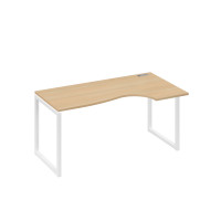 Стол эргономичный правый "Классика" на металлокаркасе QUATTRO натуральный дуб / металлокаркас белый А4 Б4 046 НД