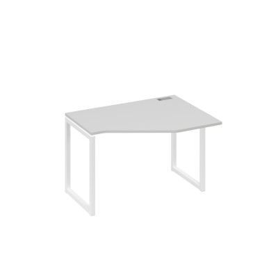 Стол эргономичный правый "Техно" на металлокаркасе QUATTRO серый / металлокаркас белый А4 Б4 052 СЕ