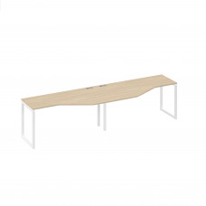 Cтанция QUATTRO столы (2х160) Техно эргономичные дуб скандинавский / металлокаркас белый А4 Б4 055-2 ДК