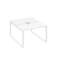 Рабочая станция 2х120 на металлокаркасе QUATTRO белый премиум / металлокаркас белый А4 Б4 173 БП