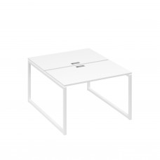 Рабочая станция 2х120 на металлокаркасе QUATTRO белый премиум / металлокаркас белый А4 Б4 173 БП