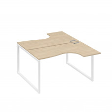 Рабочая станция каркас QUATTRO столы Классика (2х140) дуб скандинавский / металлокаркас белый А4 Б4 181 ДК