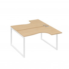 Рабочая станция каркас QUATTRO столы Классика (2х140) натуральный дуб / металлокаркас белый А4 Б4 181 НД