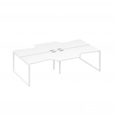 Рабочая станция (4х140) столы Классика каркас QUATTRO белый премиум / металлокаркас белый А4 Б4 184-2 БП