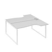 Рабочая станция (2х160) столы Классика опоры QUATTRO серый / металлокаркас белый А4 Б4 185 СЕ