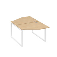 Станция каркас QUATTRO столы (2х120) эргономичные Техно натуральный дуб / металлокаркас белый А4 Б4 186 НД