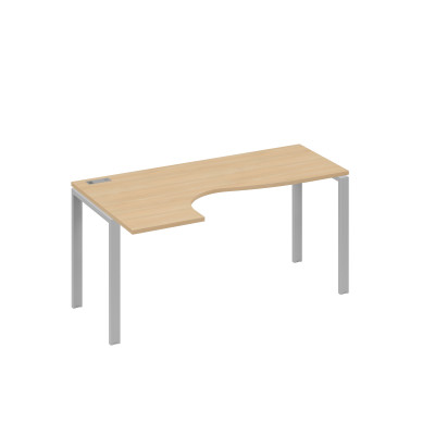 Стол эргономичный "Классика" на металлокаркасе UNO левый натуральный дуб / металлокаркас серый А4 С1 035 НД