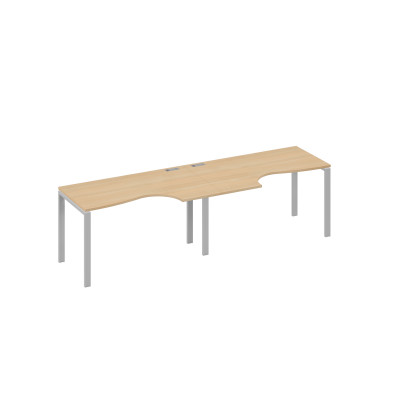 Рабочая станция столы Классика опоры UNO (2х140) натуральный дуб / металлокаркас серый А4 С1 043-2 НД