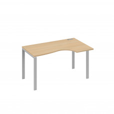 Стол металлокаркас UNO эргономичный правый "Классика" натуральный дуб / металлокаркас серый А4 С1 044 НД
