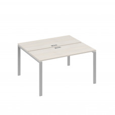 Рабочая станция на каркасе UNO столы 2х140 дуб / металлокаркас серый А4 С1 171 ДШ