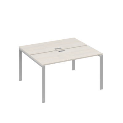 Рабочая станция на каркасе UNO столы 2х140 дуб / металлокаркас серый А4 С1 171 ДШ