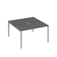 Рабочая станция на металлокаркасе UNO (2х140) антрацит премиум / металлокаркас серый А4 С1 174 АР