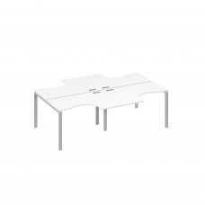 Рабочая станция UNO столы (4х120) Классика белый премиум / металлокаркас серый А4 С1 180-2 БП