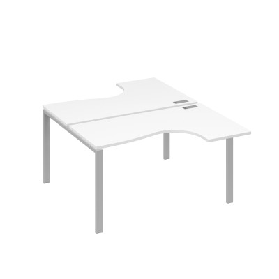 Рабочая станция (2х140) опоры UNO столы Классика белый премиум / металлокаркас серый А4 С1 181 БП