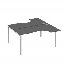 Рабочая станция UNO (2х160) со столами эргономичными антрацит премиум / металлокаркас серый А4 С1 182 АР