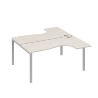 Рабочая станция UNO (2х160) со столами эргономичными дуб / металлокаркас серый А4 С1 182 ДШ