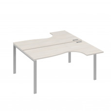 Рабочая станция UNO (2х160) со столами эргономичными дуб / металлокаркас серый А4 С1 182 ДШ