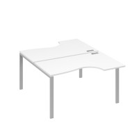 Рабочая станция (2х140) каркас UNO со столами Классика белый премиум / металлокаркас серый А4 С1 184 БП
