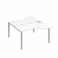 Рабочая станция (2х140) каркас UNO со столами Классика белый премиум / металлокаркас серый А4 С1 184 БП