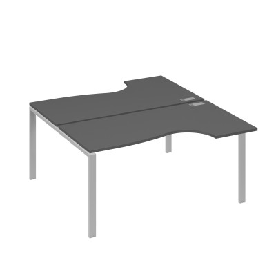 Станция на каркасе UNO (2х160) столы Классика антрацит премиум / металлокаркас серый А4 С1 185 АР