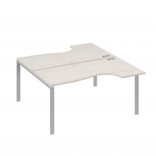 Станция на каркасе UNO (2х160) столы Классика дуб / металлокаркас серый А4 С1 185 ДШ