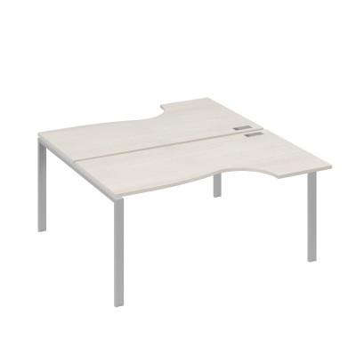 Станция на каркасе UNO (2х160) столы Классика дуб / металлокаркас серый А4 С1 185 ДШ