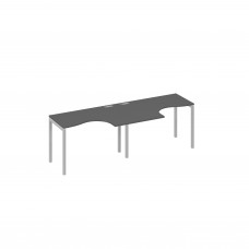 Рабочая станция столы Классика каркас DUE (2х120) антрацит премиум / металлокаркас серый А4 С2 031-2 АР