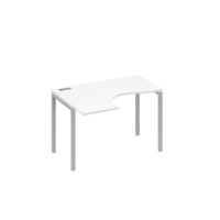 Стол левый "Классика" эргономичный на металлокаркасе DUE белый премиум / металлокаркас серый А4 С2 031 БП