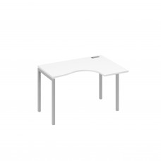 Стол "Классика" на металлокаркасе DUE эргономичный правый белый премиум / металлокаркас серый А4 С2 032 БП