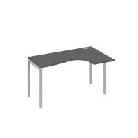Стол правый "Классика" на металлокаркасе DUE эргономичный антрацит премиум / металлокаркас серый А4 С2 034 АР