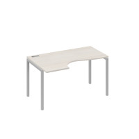 Стол "Классика" эргономичный левый на металлокаркасе DUE дуб / металлокаркас серый А4 С2 043 ДШ
