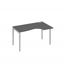 Стол на металлокаркасе DUE "Классика" эргономичный правый антрацит премиум / металлокаркас серый А4 С2 044 АР