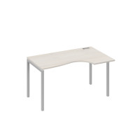 Стол на металлокаркасе DUE "Классика" эргономичный правый дуб / металлокаркас серый А4 С2 044 ДШ