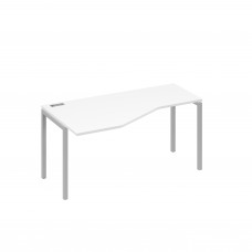 Стол эргономичный левый "Техно"на металлокаркасе DUE белый премиум / металлокаркас серый А4 С2 055 БП