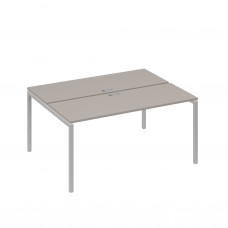 Рабочая станция 2х160 на опорах DUE мокко премиум / металлокаркас серый А4 С2 172 МП