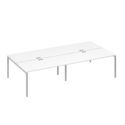 Рабочая станция на металлокаркасе DUE (4х160) белый премиум / металлокаркас серый А4 С2 178-2 БП