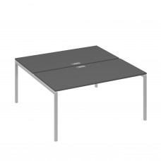 Рабочая станция (2х160) с металлокаркасом DUE антрацит премиум / металлокаркас серый А4 С2 178 АР
