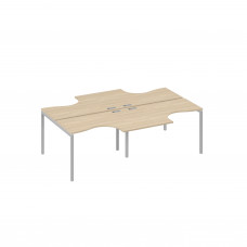 Рабочая станция каркас DUE (4х120) столы эргономичные Классика дуб скандинавский / металлокаркас серый А4 С2 180-2 ДК