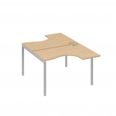 Рабочая станция столы Классика (2х120) каркас DUE натуральный дуб / металлокаркас серый А4 С2 180 НД