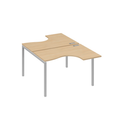 Рабочая станция столы Классика (2х120) каркас DUE натуральный дуб / металлокаркас серый А4 С2 180 НД