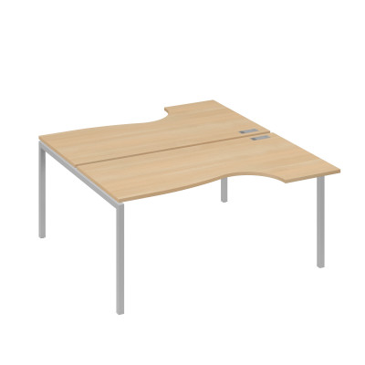 Рабочая станция DUE (2х160) столы эргономичные Классика натуральный дуб / металлокаркас серый А4 С2 185 НД
