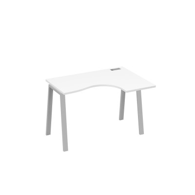 Стол правый "Классика" эргономичный на металлокаркасе TRE белый премиум / металлокаркас серый А4 С3 032 БП