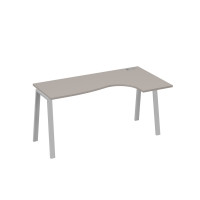 Стол на металлокаркасе TRE эргономичный "Классика" правый мокко премиум / металлокаркас серый А4 С3 036 МП