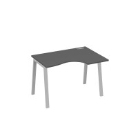 Стол на металлокаркасе TRE правый "Классика" эргономичный антрацит премиум / металлокаркас серый А4 С3 042 АР