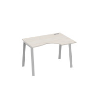 Стол на металлокаркасе TRE правый "Классика" эргономичный дуб / металлокаркас серый А4 С3 042 ДШ