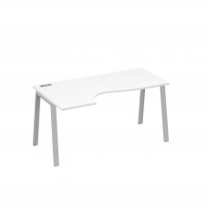 Стол эргономичный левый "Классика" на металлокаркасе TRE белый премиум / металлокаркас серый А4 С3 045 БП