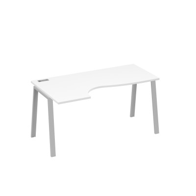 Стол эргономичный левый "Классика" на металлокаркасе TRE белый премиум / металлокаркас серый А4 С3 045 БП