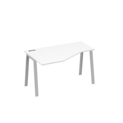 Стол "Техно" эргономичный левый металлокаркас TRE белый премиум / металлокаркас серый А4 С3 053 БП