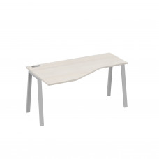 Стол левый "Техно" на металлокаркасе TRE эргономичный дуб / металлокаркас серый А4 С3 055 ДШ