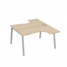 Рабочая станция TRE (2х140) столы Классика эргономичные дуб скандинавский / металлокаркас серый А4 С3 181 ДК